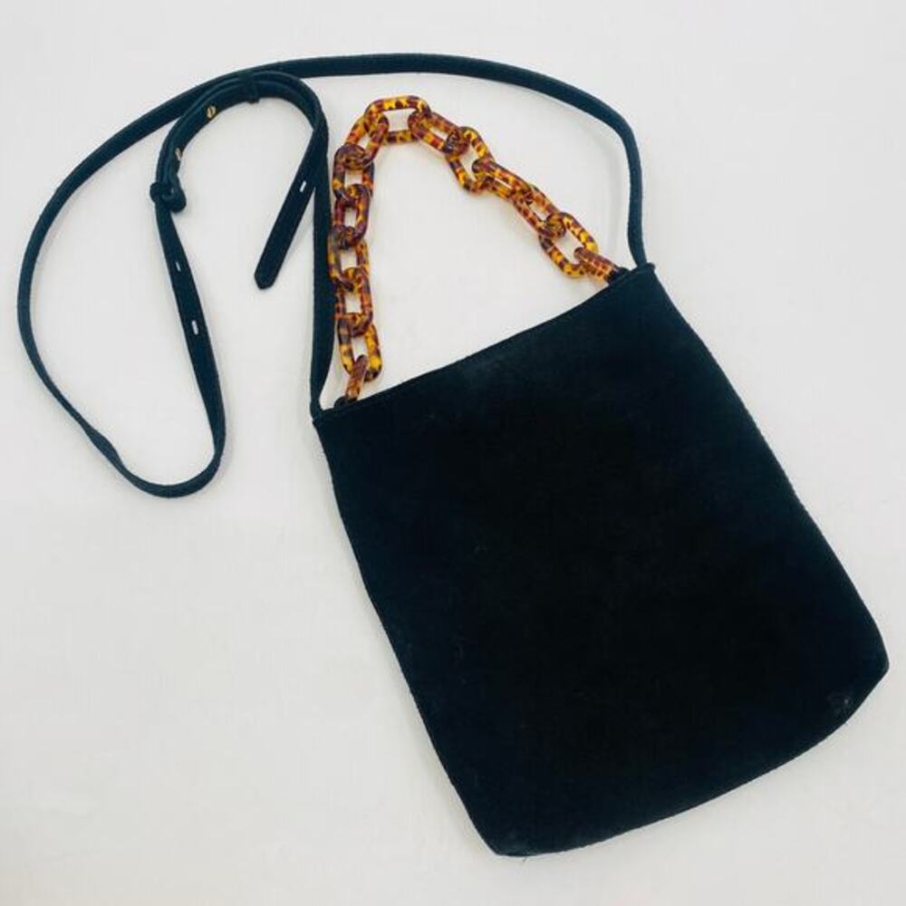 Madewell Slim Brooklyn Crossbody Bag Suede Black - Picture 2 of 9